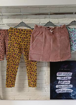 Шорты, юбка и лосины на девочек 4-5р 104-110см