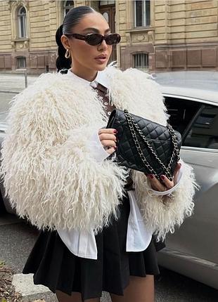 Шубка шуба лама белая