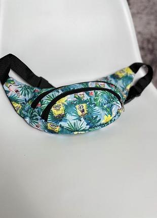 Бананка детская с принтом спанч боб сумка бананка