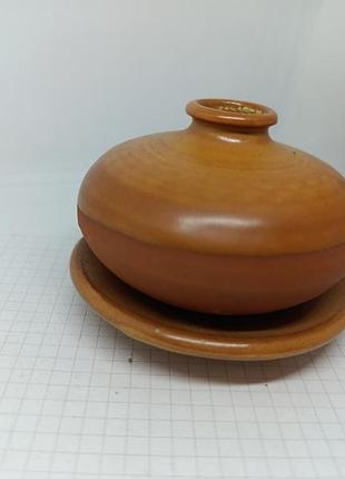Керамический кувшинчик и тарелочка. 4