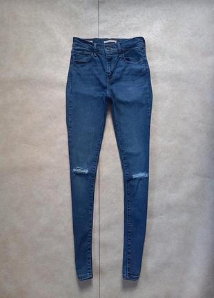 Брендовые джинсы скинни с высокой талией levis, 25 pазмер.
