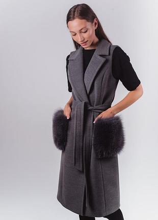 Жилет с натуральным песцем от ricco collection (ua)
