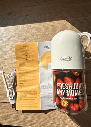 Блендер deerma mini juice blender dem-nu01 [113453] 5