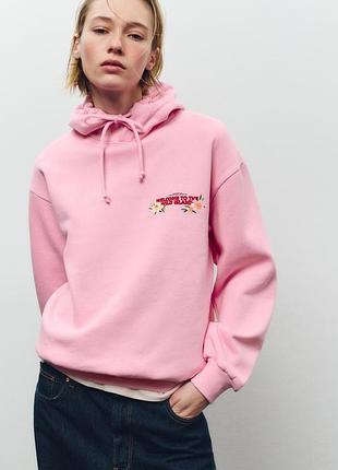Худі з принтом і капюшоном zara