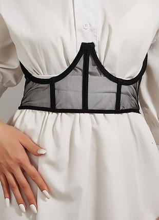 16-42 прозорий пояс-корсет на шнурівці