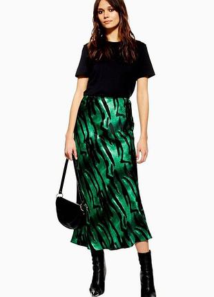 Стильна атласна міді спідниця topshop