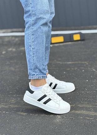 Кеди кросівки білі з чорним жіночі демі весна осінь