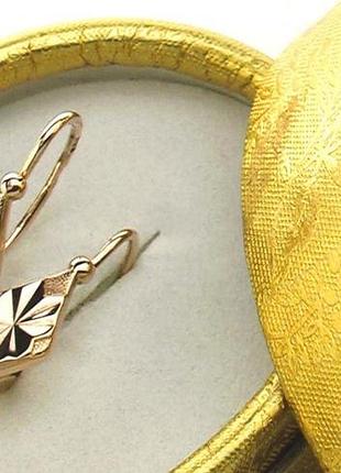 Сережки сережки ромбики ромб радянські золото срср 583 проба 3,88 грама