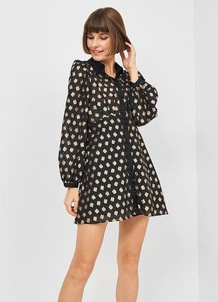 Платье мини zara с объемными рукавами s размер