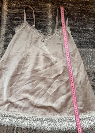 Майка атласна з мереживом