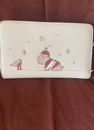 Radley. кожаный бежевый компактный кошелек.
