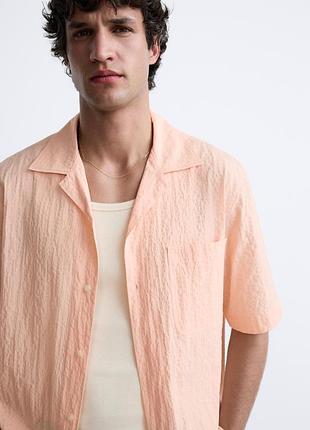 Стильная легкая жатая рубашка zara