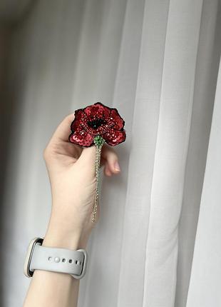 Брошка мак 2