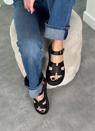 Черные удобные натуральные кожаные замш босоножки сандалии 36-40