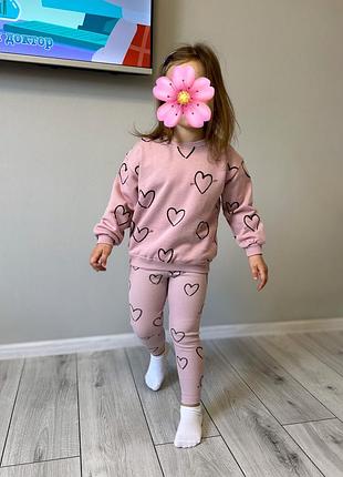 Розовый костюм zara спортивный повседневный джоггеры штаны свитшот 2 3 4 года 92 98 104
