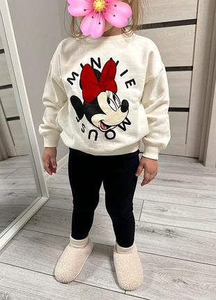 Костюм zara disney minnie mouse спортивный повседневный джоггеры штаны свитшот 4 года 5 6 лет 104 110 116