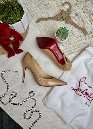 ❤️ туфлі човники christian louboutin 39-40 лодочки so kate nude beige нюдові бежеві