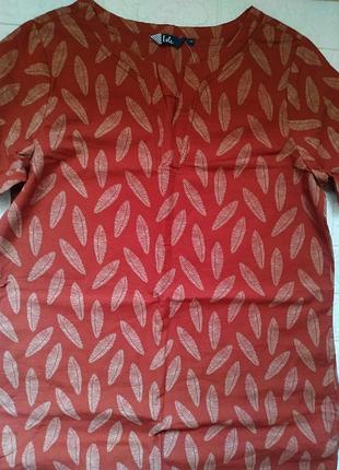 Платье с принтом листики* туника