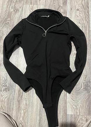 Черный боди с застежкой