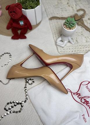 ❤️ туфлі човники christian louboutin 39-40 лодочки so kate nude beige нюдові бежеві