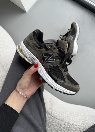 Мужские кроссовки new balance 2002r black dark dreen, распродаж
