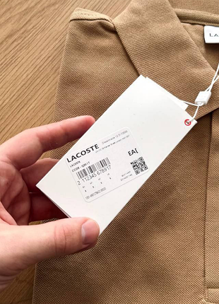 Трендовое поло мужское lacoste original три цвета черный белый бежевый 9