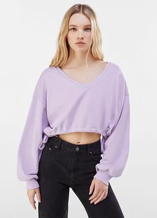 Свитшот-топ лиловый, bershka, s/m