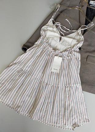 Bershka сарафан в полоску с красивой спинкой