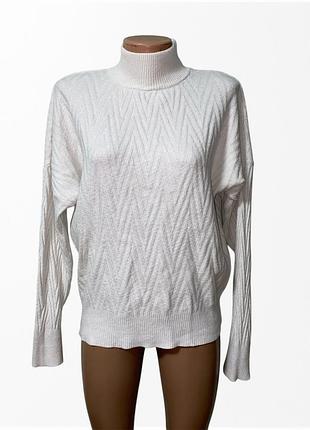 Гольф джемпер с высоким горлом фактурная вязка apricot