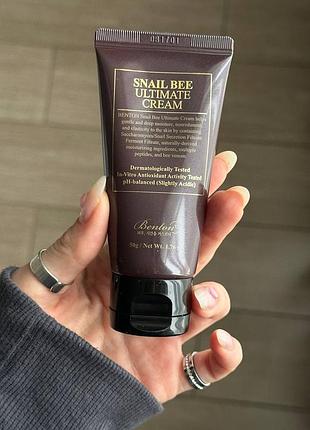 Регенерирующий и увлажняющий крем на основе улиточного муцина benton snail bee ultimate cream