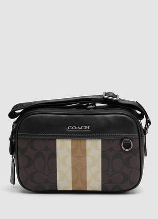 Брендовая кожаная сумка кросс-боди coach