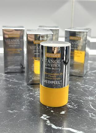 Многофункциональный солнцезащитный стик для лица medi- peel peptide 9 vitanol pro sun stick spf 50+