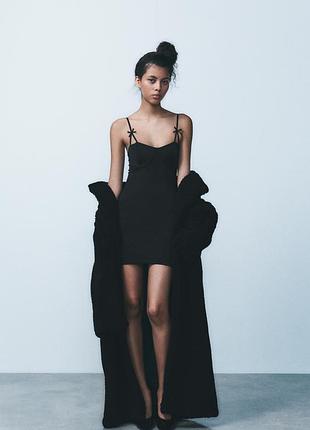 Чорное мини платье zara 3641/804/800
