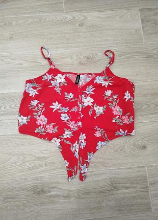 Яркий вискозный кроп топ divided h&m eur 42 р.