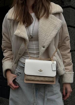 Кожаная сумка коач coach