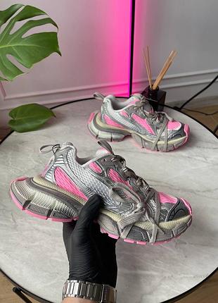 Кроссовки в стиле balenciaga 3xl white grey pink