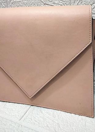 Красивая женская пудровая каркасная сумочка на несколько отделений с длинной ручкой 27х13х9 mega.с24