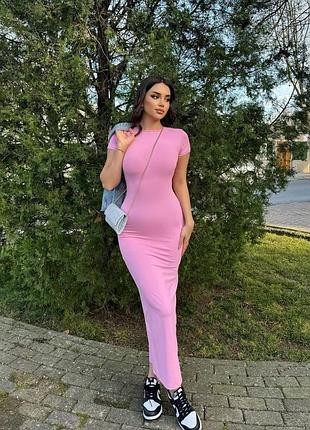 Платье длинное приталенное