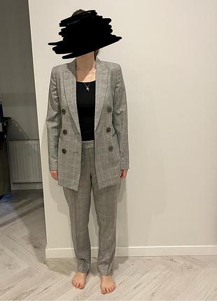 Шерстяной брючный костюм massimo dutti