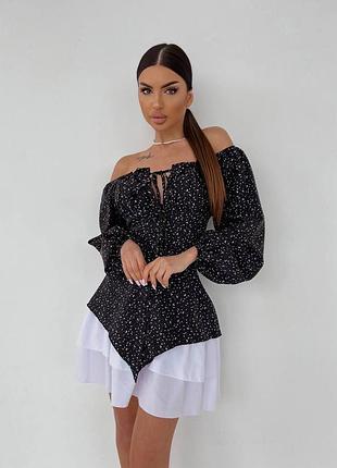 Женское цветочное платье