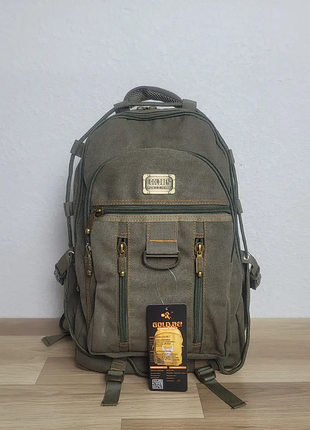 Большой брезентовый рюкзак gold be, качественный мужской рюкзак goldbe