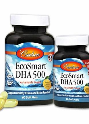 Carlson ecosmart дгк натуральний лимон 500 мг 60 плюс 20 капсул омега 3 найкраща рибій жир car-01814