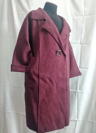 Трикотажное пальто свободного кроя, бордо, новое с биркой, индия