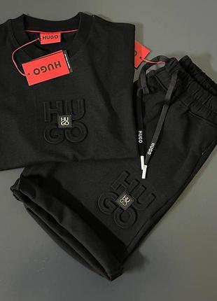 Костюм шорти + футболка hugo boss 
чорний kit