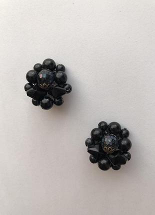 Вінтажні кліпси з бісеру германія