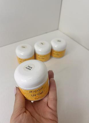 Гель all season thick clear/pink прозрачный/розовый моделирующий гель
