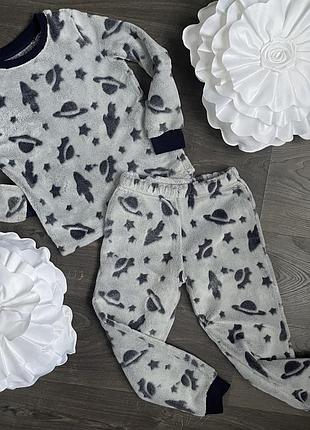 Пижама детская 104/116 см 4/6 р george флисовая меховая теплая