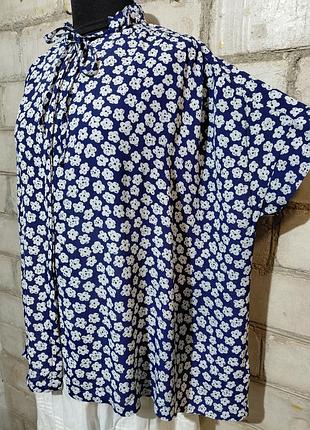 Дуже мила гарна блуза блузон віскоза батал принт квітковий