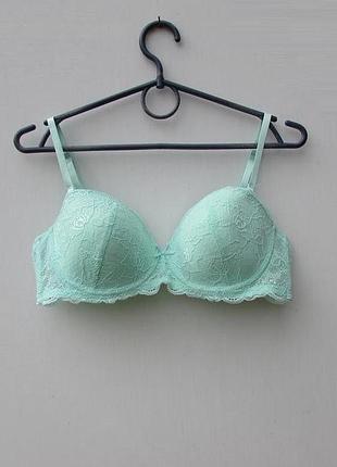 Кружевной бюстгальтер балконет уплотненная чашка 85b