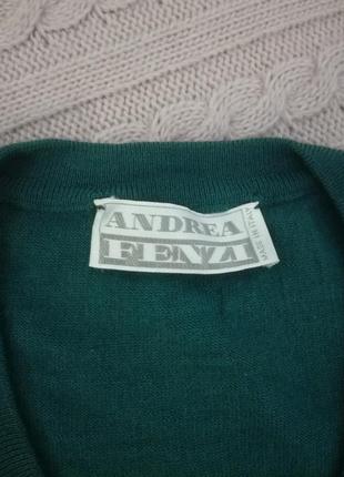 Зеленый шерстяной (merino wool silk) пуловер свитер andrea fenzi, р.54, made in italy3 фото